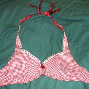 Fredericks red gingham halter bra size L